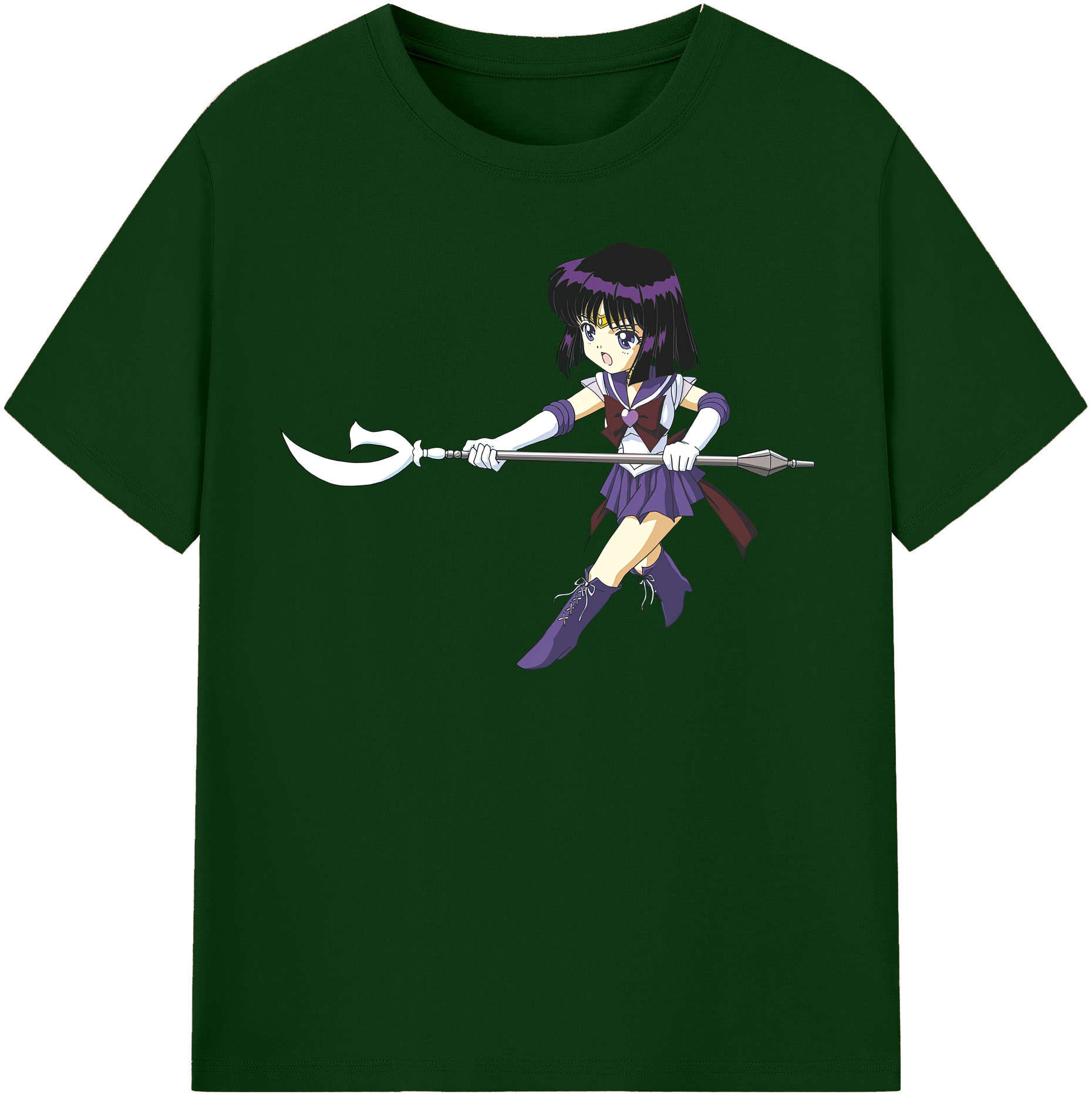 （画像用） 美少女戦士セーラームーン 土萠ほたる Sailor Moon Tomoe Hotaru （セーラーサターン；Sailor Saturn） 綿100％半袖Tシャツ（フロントプリント）